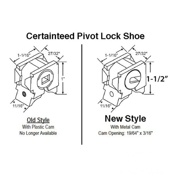 Certainteed Pivot Lock Shoe, w/ Tabs - Certainteed Pivot Lock Shoe, w/ Tabs