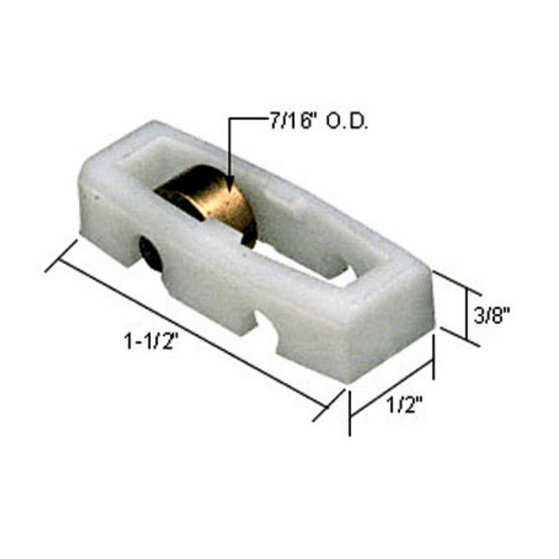 Roller Assembly (Flat) - Sliding Windows, Nylon / Brass - Roller Assembly (Flat) - Sliding Windows, Nylon / Brass