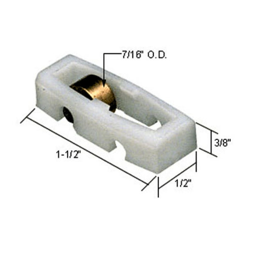 Roller Assembly (Flat) - Sliding Windows, Nylon / Brass - Roller Assembly (Flat) - Sliding Windows, Nylon / Brass