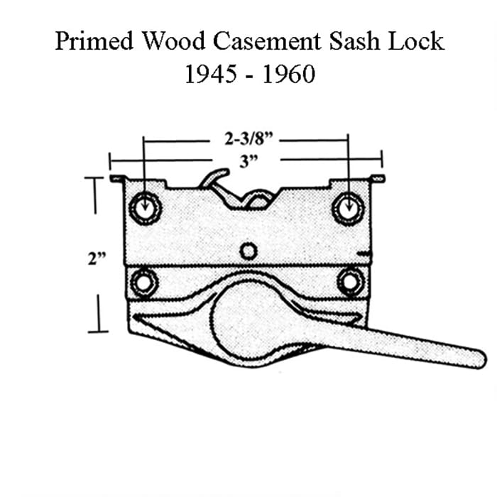 Discontinued - Andersen Casement Sash Lock 1945-1960 - Right, Bronze - Discontinued - Andersen Casement Sash Lock 1945-1960 - Right, Bronze