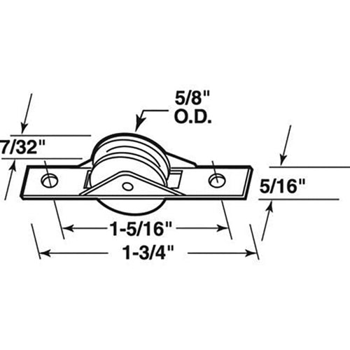 Roller Assembly (Grooved) - Sliding Windows, Steel / Nylon - Roller Assembly (Grooved) - Sliding Windows, Steel / Nylon