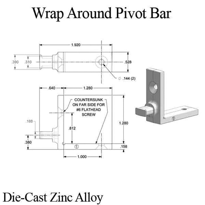 Pivot Bar, Wrap Around 2 holes - Pivot Bar, Wrap Around 2 holes
