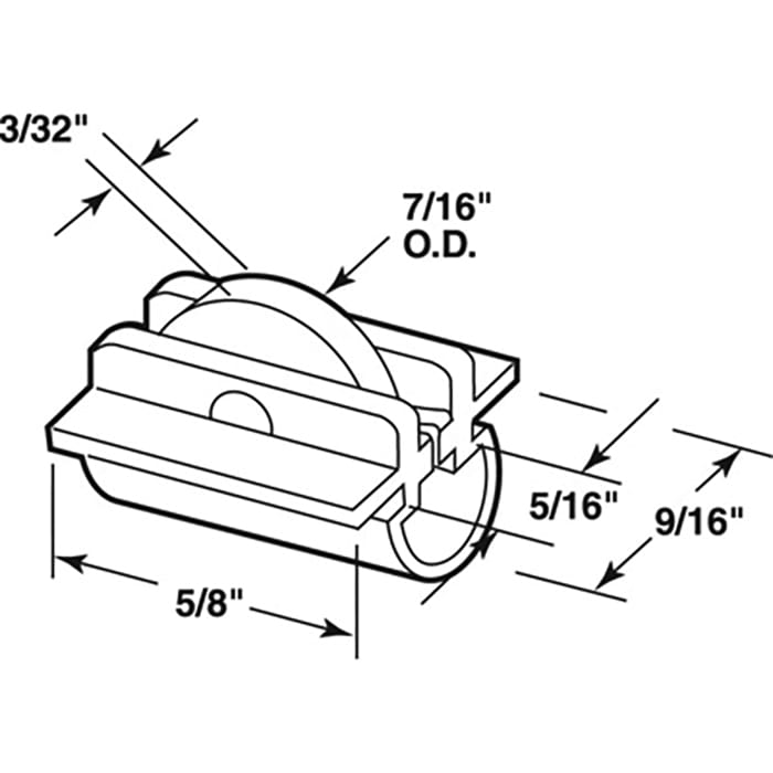 Roller Assembly (Flat) - Sliding Windows, Nylon - Roller Assembly (Flat) - Sliding Windows, Nylon