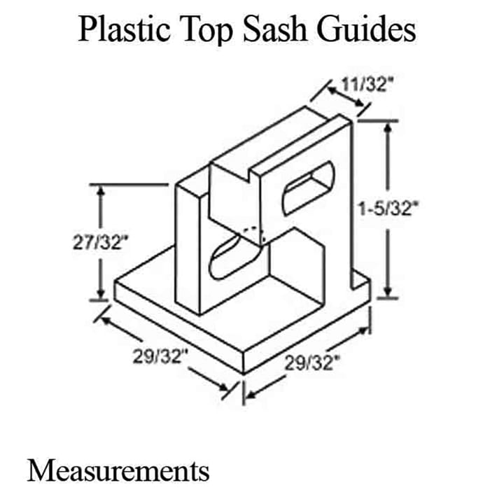 Top Sash Guide - Right and Left Set - Plastic, White - Top Sash Guide - Right and Left Set - Plastic, White