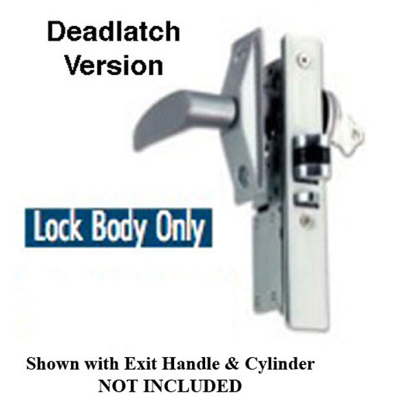 Deadlatch, Exit Door, 1-1/8  Backset, Flat Faceplate - Choose Color & Handing - Deadlatch, Exit Door, 1-1/8  Backset, Flat Faceplate - Choose Color & Handing