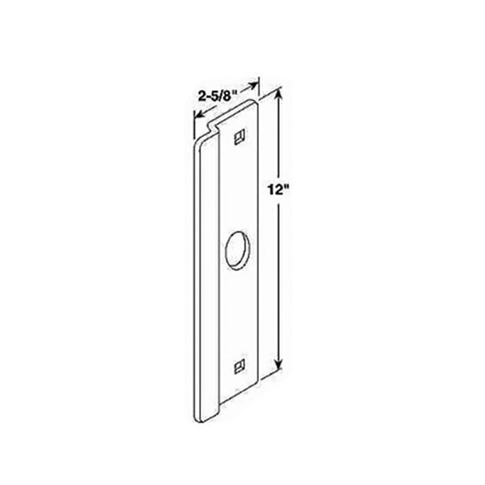Commercial Door Latch Shield 2-5/8 x 12 Adams-Rite Dead latch - Grey - Commercial Door Latch Shield 2-5/8 x 12 Adams-Rite Dead latch - Grey