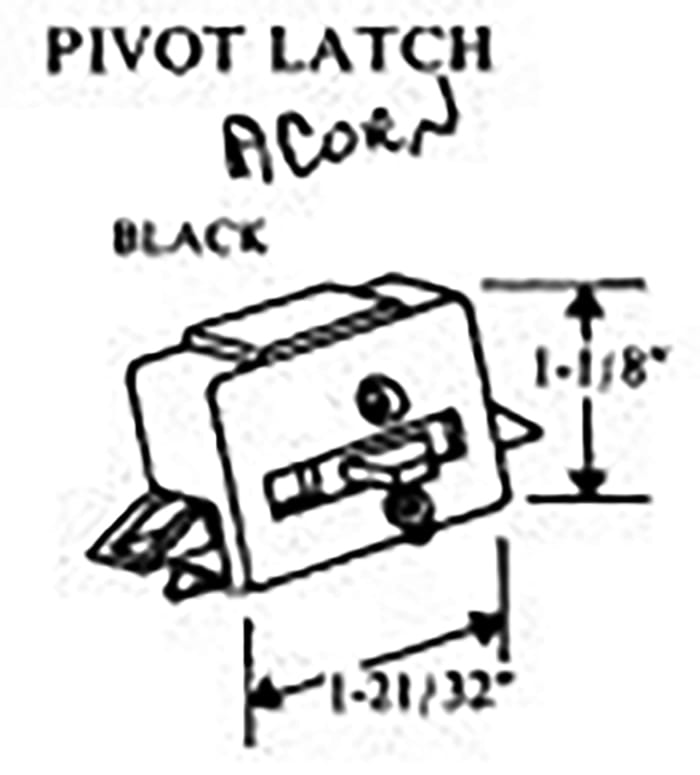 Acorn Plastic Window Latch, Non-Handed - Black - Acorn Plastic Window Latch, Non-Handed - Black