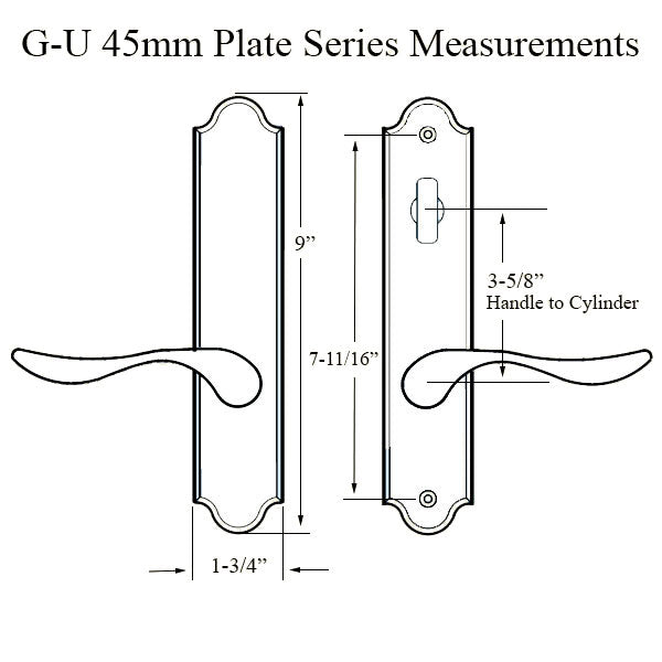 G-U Venice Handle & 45mm Plate, Inactive, Thumbturn Only (Handles DO Move) Choose Color - G-U Venice Handle & 45mm Plate, Inactive, Thumbturn Only (Handles DO Move) Choose Color