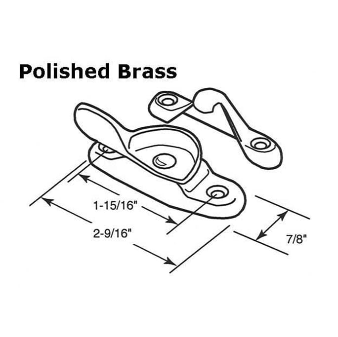 Sash/Cam Lock - Wood Sash Hardware, Solid Brass - Polished Brass - Sash/Cam Lock - Wood Sash Hardware, Solid Brass - Polished Brass