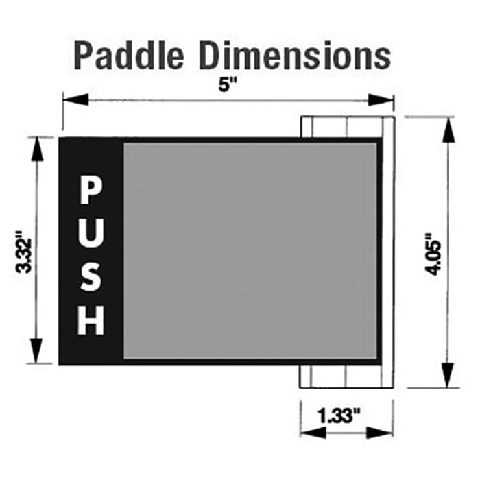Commercial Doors Push / Pull  Exit Paddle, LH -  2 Colors - Commercial Doors Push / Pull  Exit Paddle, LH -  2 Colors