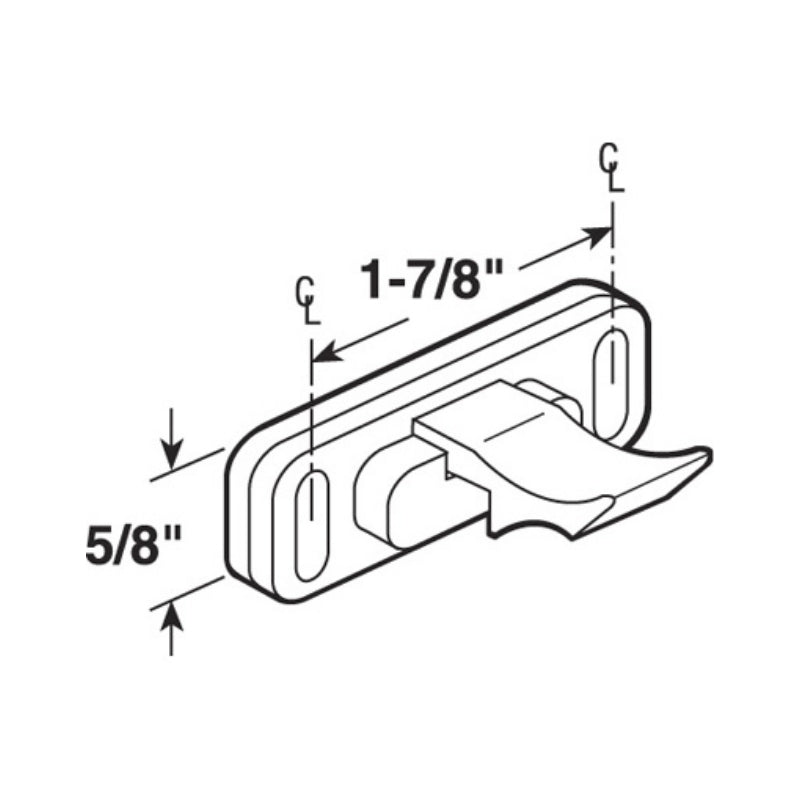 Latch - Vinyl and Aluminum Sash Hardware, Plastic - White - Latch - Vinyl and Aluminum Sash Hardware, Plastic - White