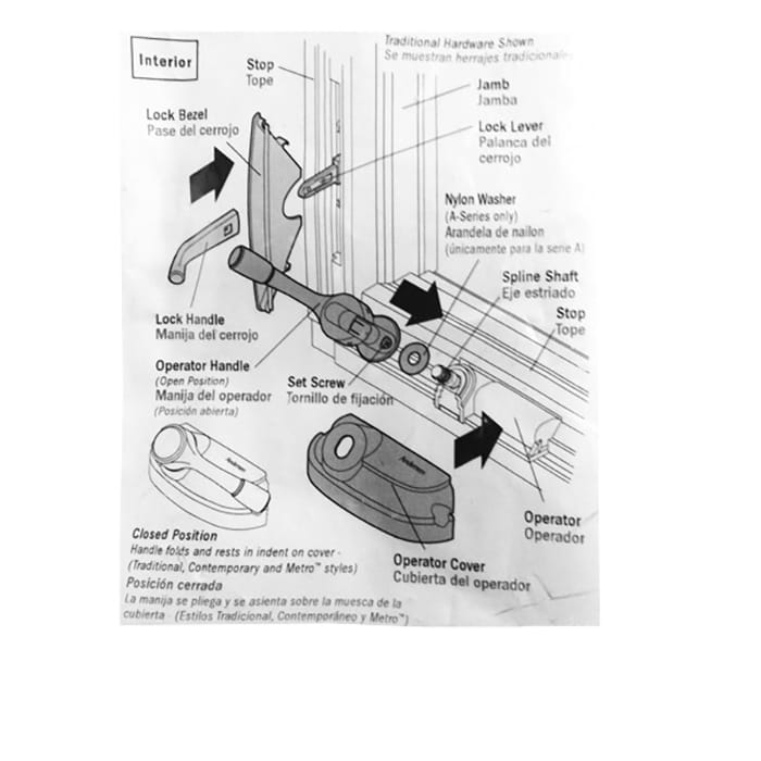 Andersen Window Handle Hardware Pack For Casement and Awning Window Stone Handle - Andersen Window Handle Hardware Pack For Casement and Awning Window Stone Handle