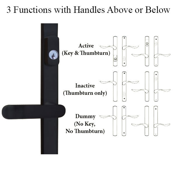 G-U Allegro Handle & 30mm Plate, Active, Keyed with Thumbturn (Handle Below Cylinder) Choose Color - G-U Allegro Handle & 30mm Plate, Active, Keyed with Thumbturn (Handle Below Cylinder) Choose Color