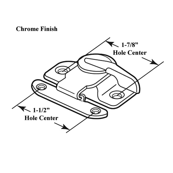 Sash / Cam Lock - Wood Sash Hardware, Stamped Steel - Polished Chrome - Sash / Cam Lock - Wood Sash Hardware, Stamped Steel - Polished Chrome