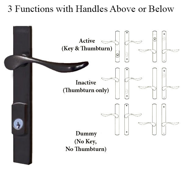 G-U Venice Handle & 30mm Plate, Zamac, Active, Key & Thumbturn (Handle Above Cylinder) Choose Color - G-U Venice Handle & 30mm Plate, Zamac, Active, Key & Thumbturn (Handle Above Cylinder) Choose Color