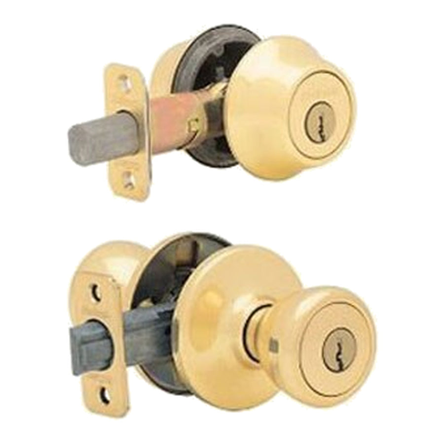 Combo Pack - Aftermarket Kwikset-Type Keyed Lock & Deadbolt  - Polished Brass - Combo Pack - Aftermarket Kwikset-Type Keyed Lock & Deadbolt  - Polished Brass