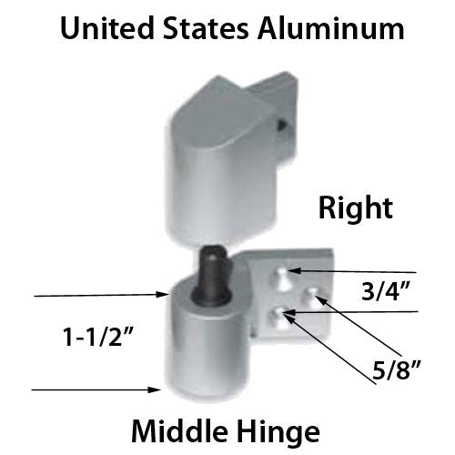 US Aluminum Storefront Pivot Hinge - Intermediate / Middle, Right - US Aluminum Storefront Pivot Hinge - Intermediate / Middle, Right