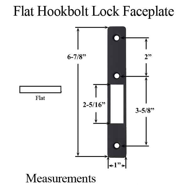 Hookbolt Lock Faceplate, Flat, Small Hole, Choose Color - Hookbolt Lock Faceplate, Flat, Small Hole, Choose Color