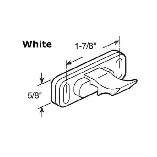 Latch - Vinyl and Aluminum Sash Hardware, Plastic - White - Latch - Vinyl and Aluminum Sash Hardware, Plastic - White