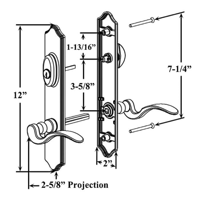 Expressions 12 Inch Arch Active Keyed Hardware - Choose Color - Expressions 12 Inch Arch Active Keyed Hardware - Choose Color