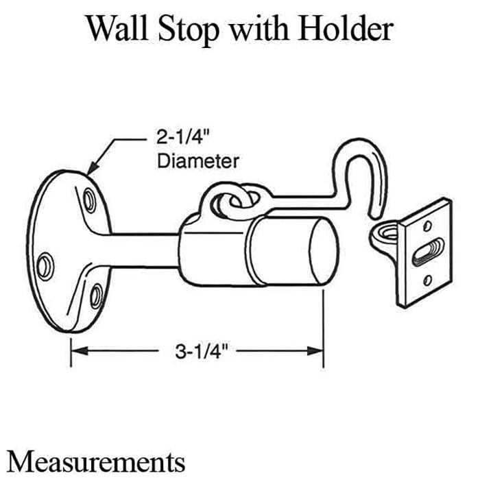 Wall Stop with Holder, 3-1/4