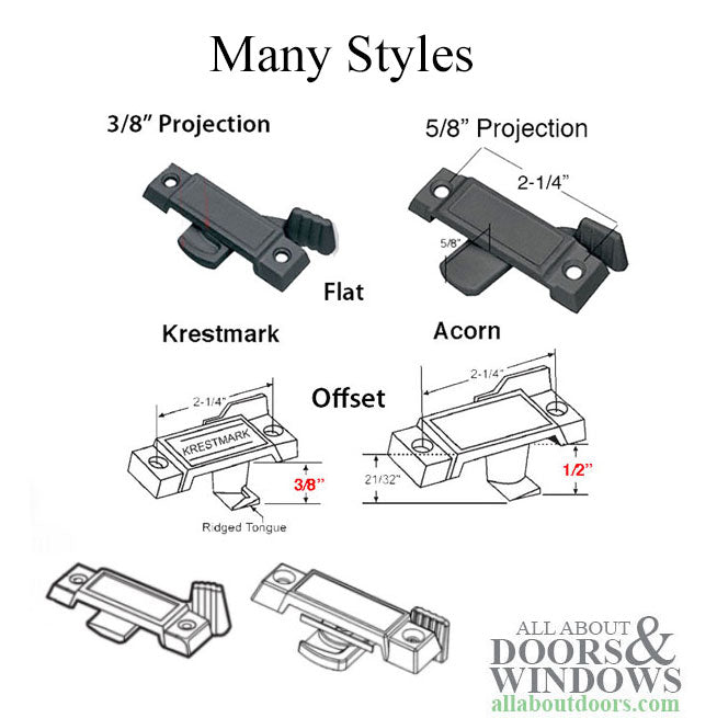 2-1/4 Inch Sash Lock with 3/8 Inch Latch Projection - Choose Color - 2-1/4 Inch Sash Lock with 3/8 Inch Latch Projection - Choose Color