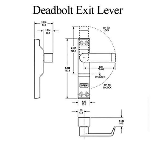 Adams Rite MS Deadbolt Exit Lever - Adams Rite MS Deadbolt Exit Lever