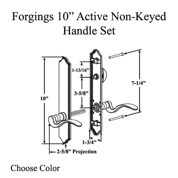 Forgings 10 Inch Round Top Handle Set Active Door Non-Keyed - Forgings 10 Inch Round Top Handle Set Active Door Non-Keyed
