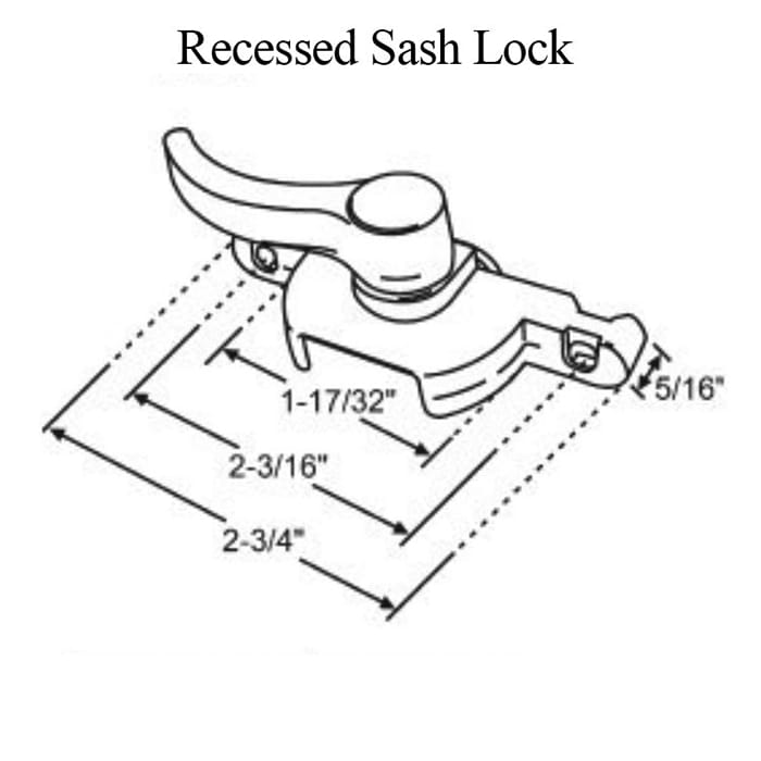 Recessed Sash Lock, 2-3/16 Right Hand - Recessed Sash Lock, 2-3/16 Right Hand