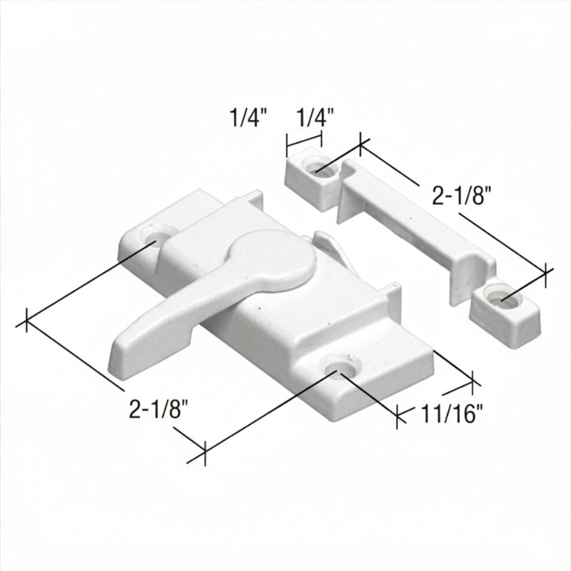 Sash/Cam Lock - Vinyl and Aluminum Sash Hardware, Diecast - White - Sash/Cam Lock - Vinyl and Aluminum Sash Hardware, Diecast - White