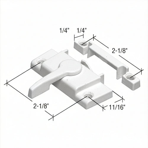 Sash/Cam Lock - Vinyl and Aluminum Sash Hardware, Diecast - White - Sash/Cam Lock - Vinyl and Aluminum Sash Hardware, Diecast - White