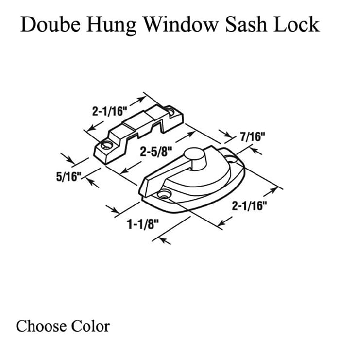 Sash / Cam Lock - Vinyl and Aluminum Sash Hardware, Die-cast - Choose Color - Sash / Cam Lock - Vinyl and Aluminum Sash Hardware, Die-cast - Choose Color