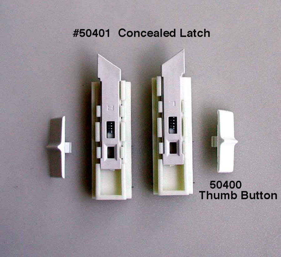Concealed Internal Tilt-In latch, Slide in - Pair - White Plastic - Concealed Internal Tilt-In latch, Slide in - Pair - White Plastic