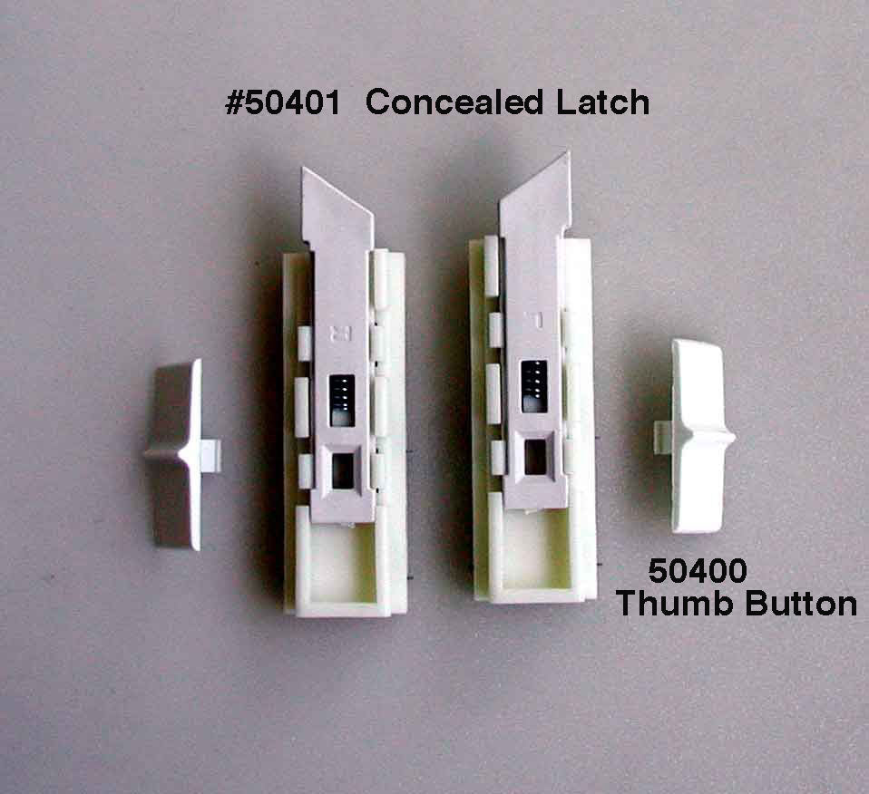 Concealed Internal Tilt-In latch, Slide in - Pair - White Plastic - Concealed Internal Tilt-In latch, Slide in - Pair - White Plastic