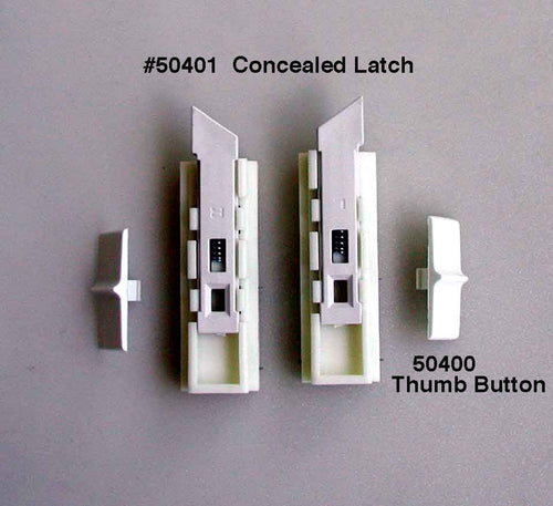 Concealed Internal Tilt-In latch, Slide in - Pair - White Plastic - Concealed Internal Tilt-In latch, Slide in - Pair - White Plastic