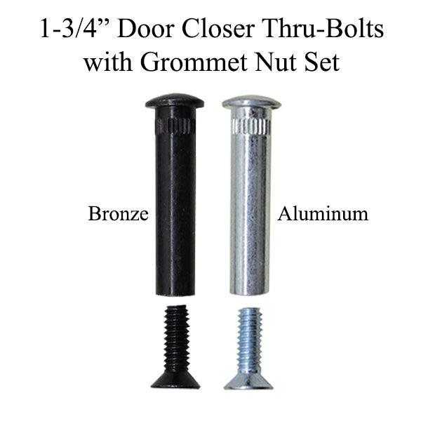 1-3/4 Inch Door Closer Thru-Bolts with Grommet Nut Set - Choose Color - 1-3/4 Inch Door Closer Thru-Bolts with Grommet Nut Set - Choose Color