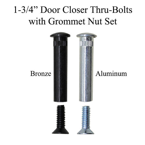 1-3/4 Inch Door Closer Thru-Bolts with Grommet Nut Set - Choose Color - 1-3/4 Inch Door Closer Thru-Bolts with Grommet Nut Set - Choose Color