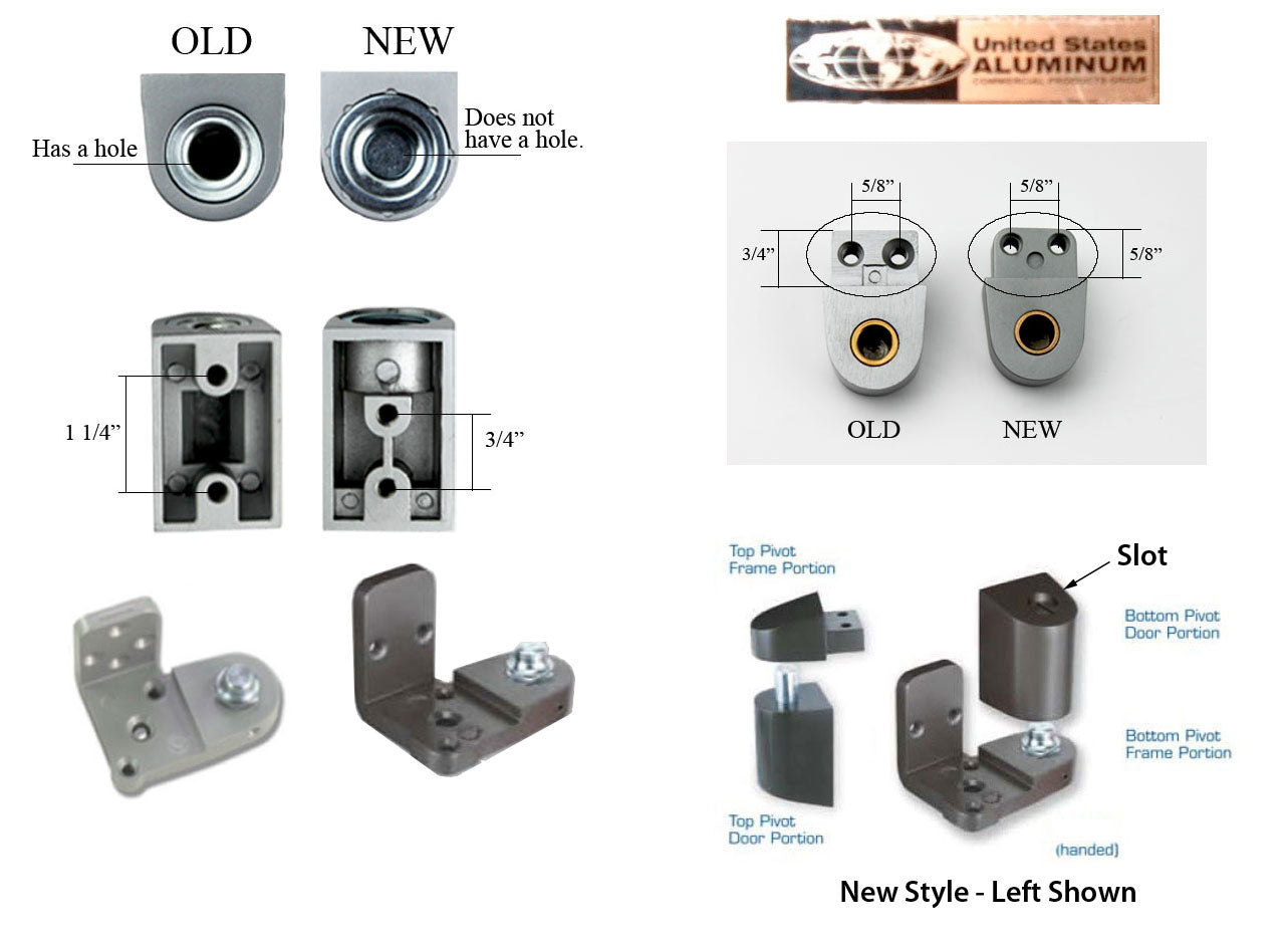 US Aluminum Storefront Pivot Hinge Kit - Left - US Aluminum Storefront Pivot Hinge Kit - Left