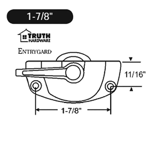 Sash Lock, 1-7/8in., Offset screws - Choose Color - Sash Lock, 1-7/8in., Offset screws - Choose Color