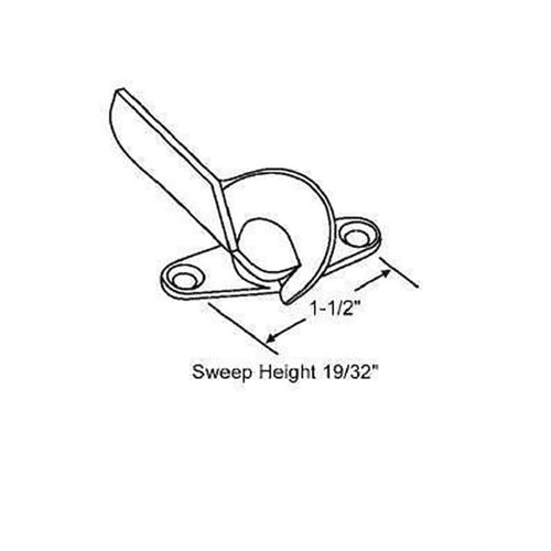 Die-Case Sweep Latch, Right Hand, 1-1/2