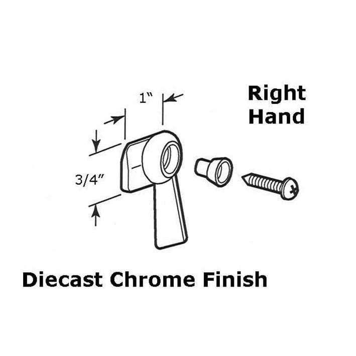 Latch - Vinyl and Aluminum Sash Hardware, Diecast, Chrome - Choose Handing - Latch - Vinyl and Aluminum Sash Hardware, Diecast, Chrome - Choose Handing