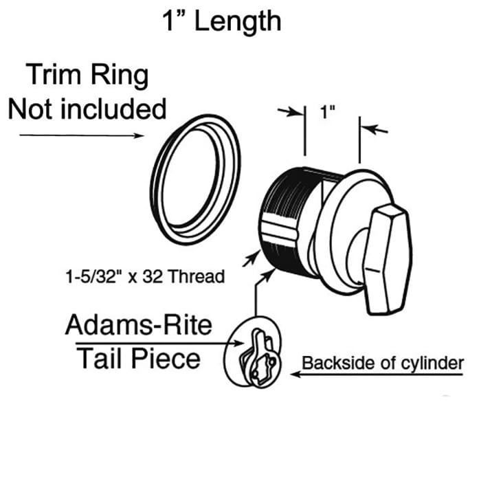Thumb Turn Mortise Lock Cylinder Adams Right Came Aluminum Thumb Turn Choose Color - Thumb Turn Mortise Lock Cylinder Adams Right Came Aluminum Thumb Turn Choose Color