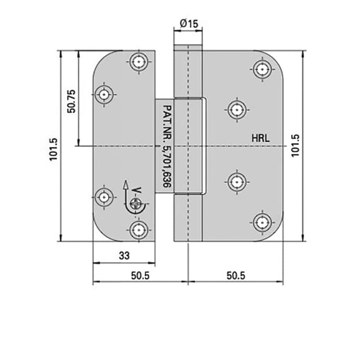 Adjustable Hinge Millennium 2D 4 x 4 Set (V) NRP Outswing - Adjustable Hinge Millennium 2D 4 x 4 Set (V) NRP Outswing