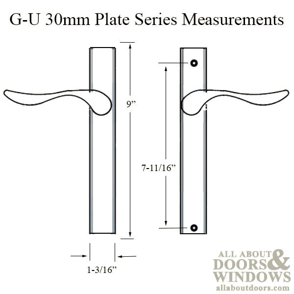 G-U Allegro Handle & 30mm Plate, Dummy, No Key, No Thumbturn (Handles DO NOT Move) Choose Color - G-U Allegro Handle & 30mm Plate, Dummy, No Key, No Thumbturn (Handles DO NOT Move) Choose Color