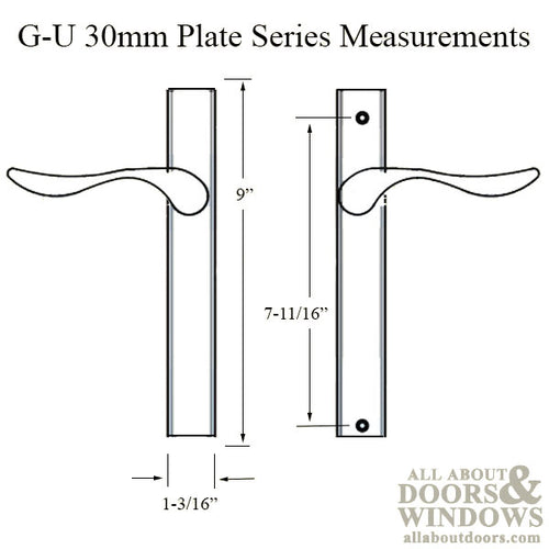 G-U Allegro Handle & 30mm Plate, Dummy, No Key, No Thumbturn (Handles DO NOT Move) Choose Color - G-U Allegro Handle & 30mm Plate, Dummy, No Key, No Thumbturn (Handles DO NOT Move) Choose Color