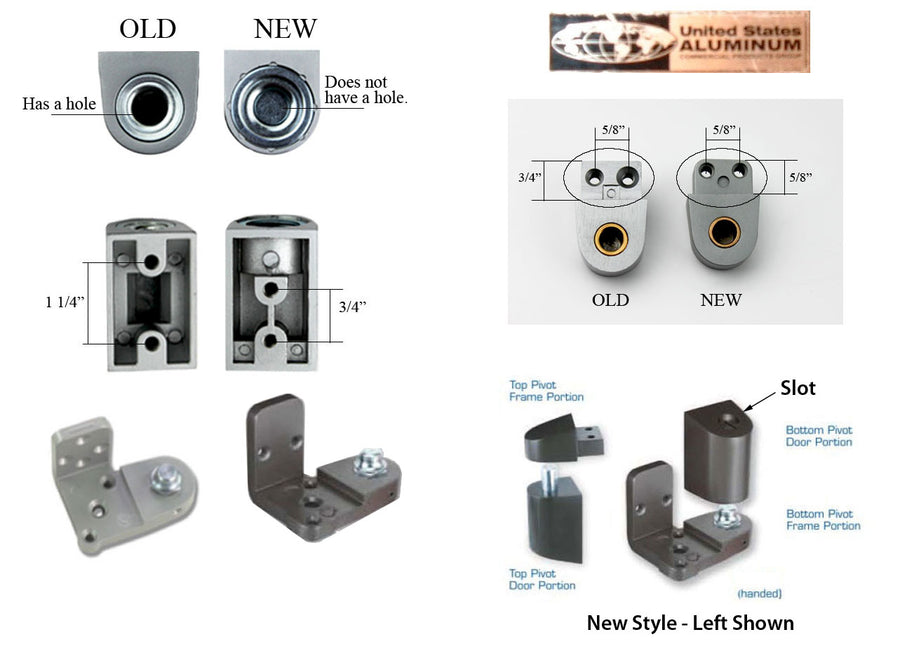 US Aluminum Storefront Pivot Hinge - Intermediate / Middle, Left - US Aluminum Storefront Pivot Hinge - Intermediate / Middle, Left