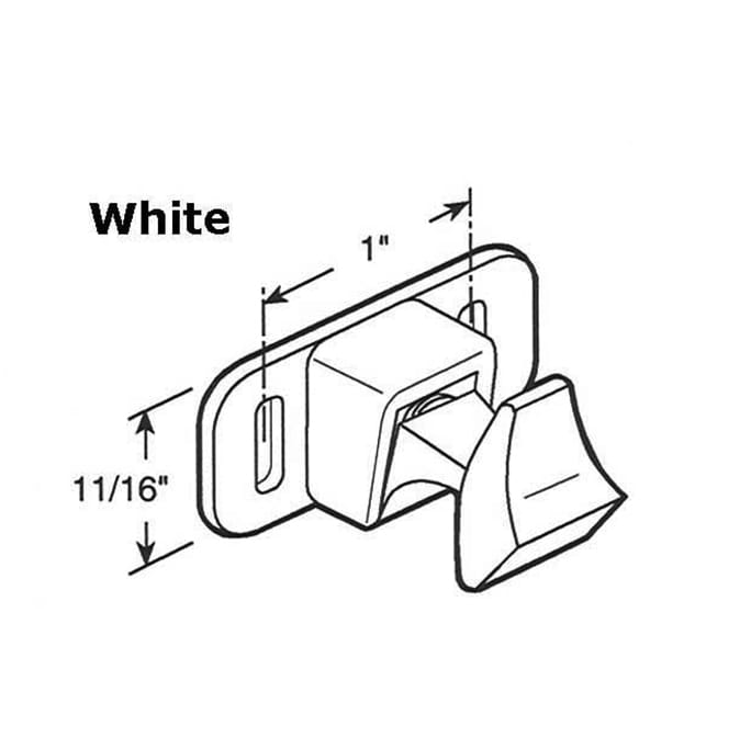 Spring Loaded Latch for Horizontal Sliding Windows - White - Spring Loaded Latch for Horizontal Sliding Windows - White