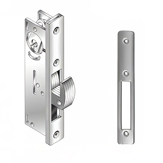 Hookbolt Mortise Lock 1-1/8 In Backset, w/ Faceplate - Aluminum