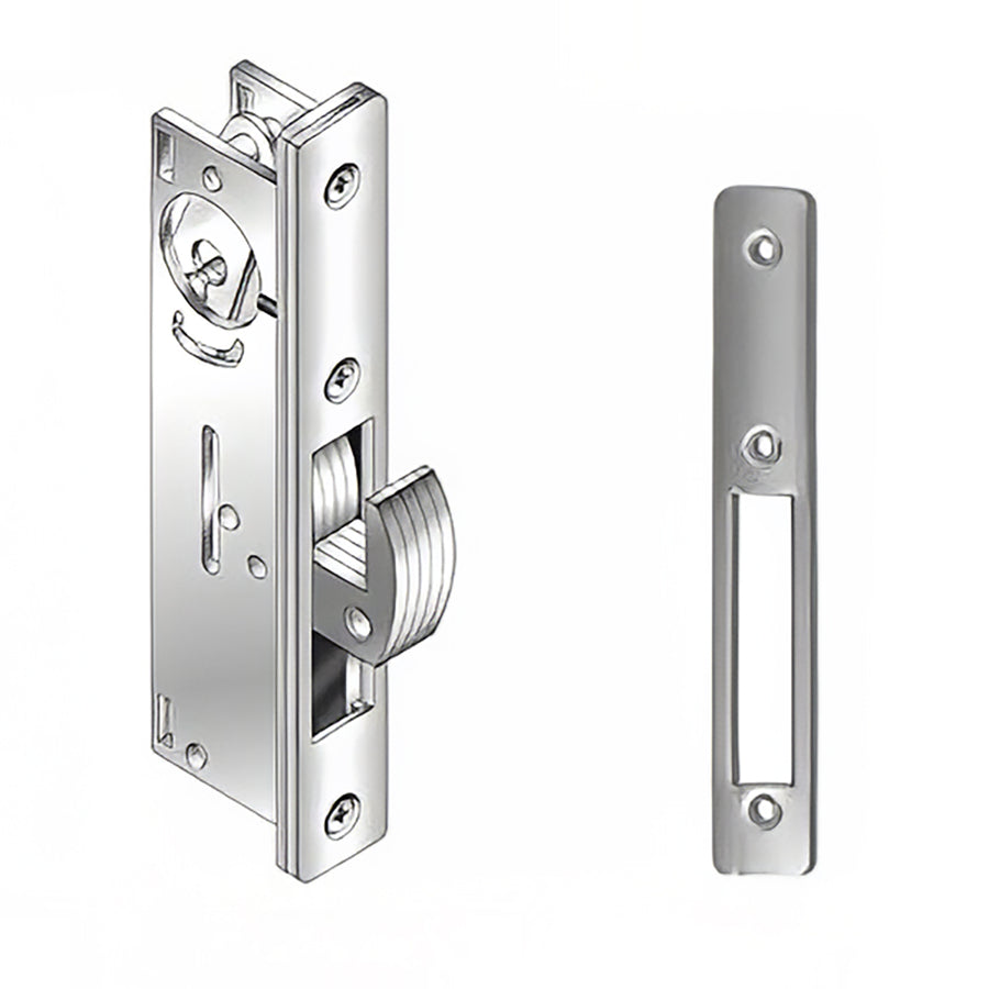 Hookbolt Mortise Lock 1-1/8 In Backset, w/ Faceplate - Aluminum - Hookbolt Mortise Lock 1-1/8 In Backset, w/ Faceplate - Aluminum