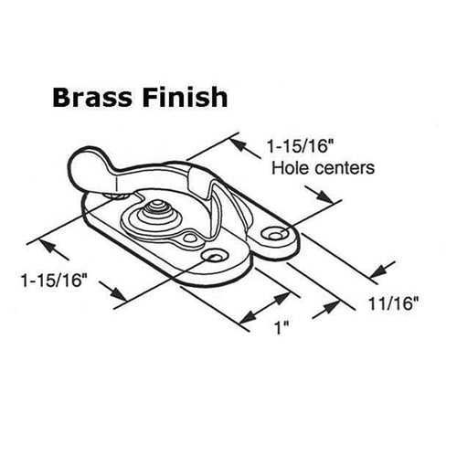 Sash/Cam Lock - Wood Sash Hardware, Stamped Steel - Polished Brass - Sash/Cam Lock - Wood Sash Hardware, Stamped Steel - Polished Brass